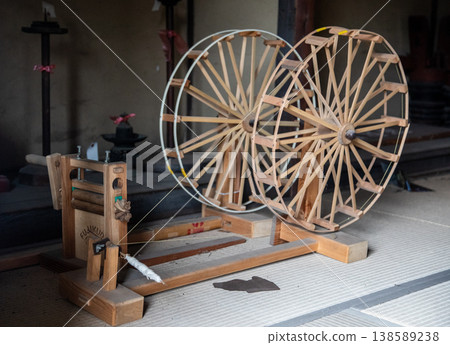 A spinning wheel in an old Japanese house A spinning wheel in an old Japanese house 138589238