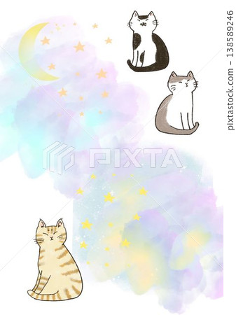 三隻貓和星空 三隻貓和星空 138589246