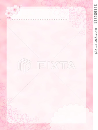 Cherry blossom frame A4 letter print background Spring 02 Cherry blossom frame A4 letter print background Spring 02 138589558