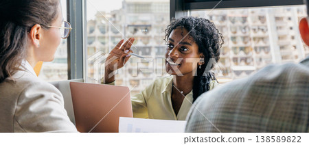 Tranquil HR mediator encourages open communication among team members Tranquil HR mediator encourages open communication among team members 138589822