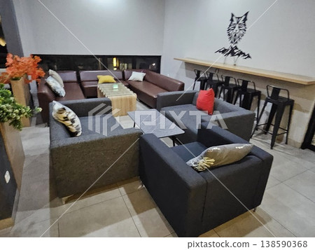 This is sofa chair as the interior in the living room area  138590368