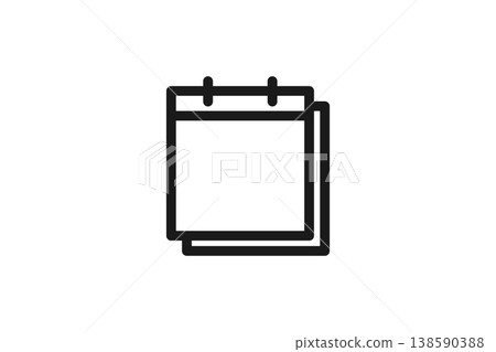 Simple line art calendar icon Simple line art calendar icon 138590388