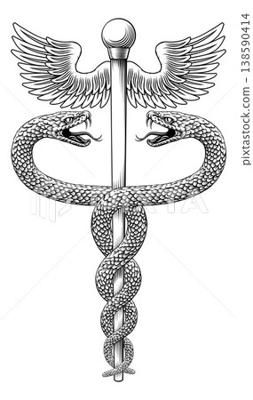 Caduceus Medical Asclepius Rod Doctor Symbol Icon 138590414