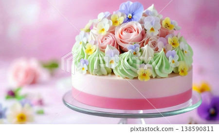 母親節鮮花蛋糕 138590811
