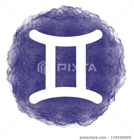 Gemini symbol watercolor outline icon Gemini symbol watercolor outline icon 138590909