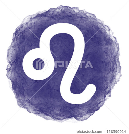 獅子座符號水彩輪廓圖標 獅子座符號水彩輪廓圖標 138590914