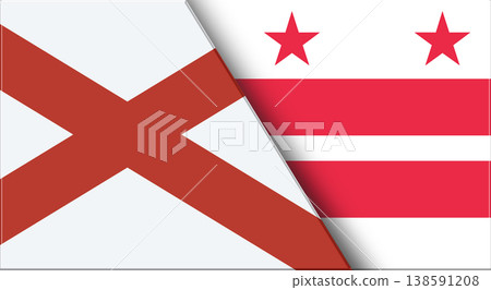 Flags of Alabama and Columbia district. Alabama and Columbia district flags 138591208