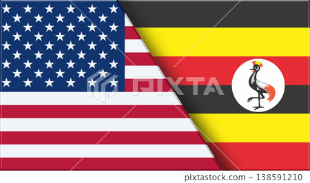 Flags of USA and Uganda. American and Ugandan National flags Flags of USA and Uganda. American and Ugandan National flags 138591210