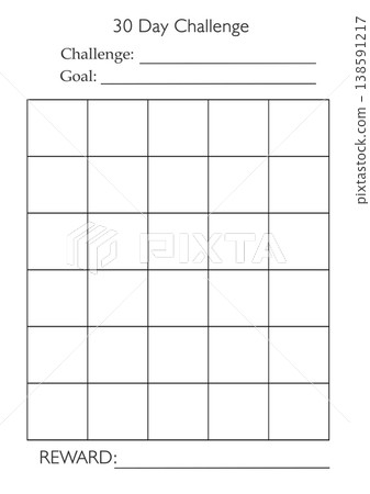30 day challenge. Planner for every day. Schedule for day. Daily calendar 138591217