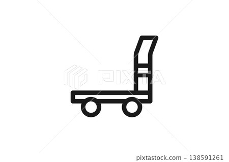 簡單的線條畫購物車圖標 138591261