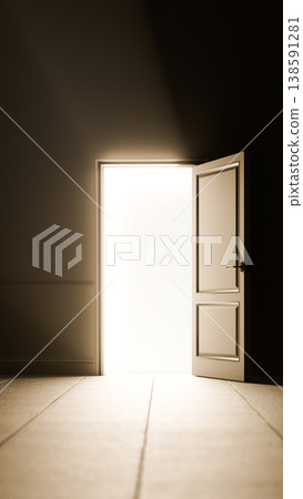 Open Glowing Door Dark Room Stars Hope Spiritual Portal Concept, 3D Render Open Glowing Door Dark Room Stars Hope Spiritual Portal Concept, 3D Render 138591281