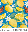 Lemon watercolor pattern 138591764