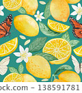 Lemon watercolor pattern 138591781