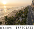 Da Nang coastal city at morning, cityscape with a long Beach, Crowded urban Coastline. Sea vacation, traveliving Vietnam 138591833