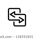 Replacement with movement icon. Replace icon design in trendy style. 138591855