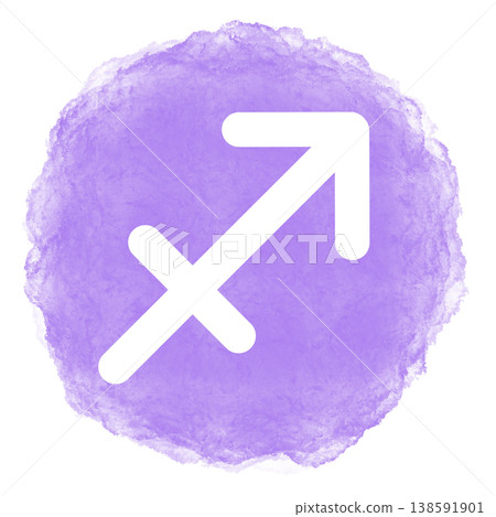 Sagittarius white outline symbol image color icon 138591901