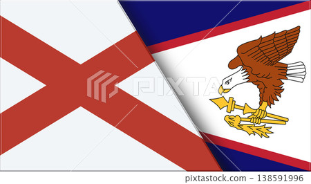 Flags of Alabama and American Samoa. Alabama and American Samoa official flags 138591996