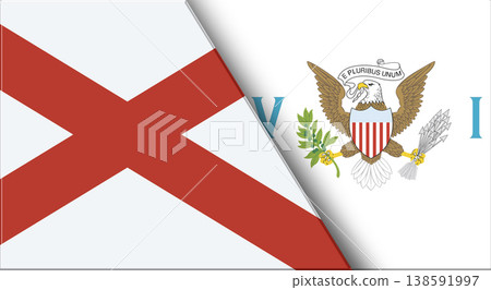 Flags of Alabama and United States Virgin Islands. Double Flag Flags of Alabama and United States Virgin Islands. Double Flag 138591997