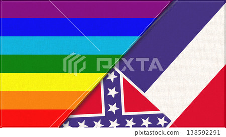 Flags of LGBT and Mississippi. LGBT and Mississippi official flags Flags of LGBT and Mississippi. LGBT and Mississippi official flags 138592291