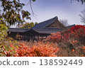 Tofuku-ji Temple's Tsutenkyo Bridge, ablaze with autumn colors. 138592449