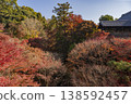Autumn mountain temple surrounded by autumn leaves 138592457