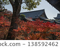 A temple surrounded by autumn leaves 138592462