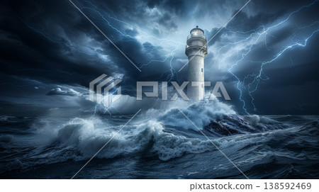 Powerful lightning storm illuminates dark sea clouds, capturing nature s dramatic beauty Powerful lightning storm illuminates dark sea clouds, capturing nature s dramatic beauty 138592469