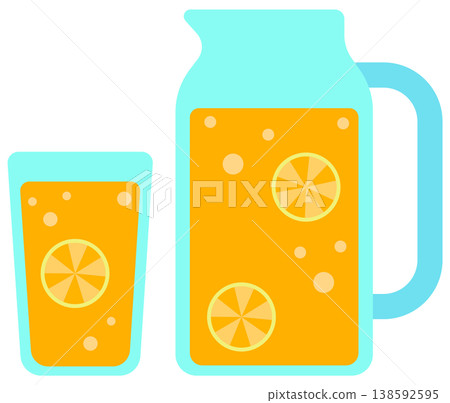 Fresh Orange Juice Pitcher and Glass for Kids Picnic Party Summer Drink Fresh Orange Juice Pitcher and Glass for Kids Picnic Party Summer Drink 138592595