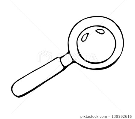 Magnifying glass search icon zoom find symbol doodle illustration Magnifying glass search icon zoom find symbol doodle illustration 138592616