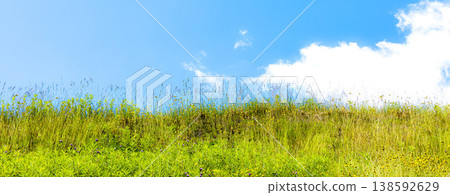 A refreshing blue sky, white clouds, and a simple, idyllic image of summer in Hokkaido. A refreshing blue sky, white clouds, and a simple, idyllic image of summer in Hokkaido. 138592629