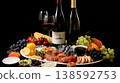 Classic dutch still life painting with wine and assorted fruits on stock photo platform 138592753