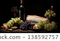 Dutch still life painting with wine and fresh fruits for sale on stock photo platform 138592757