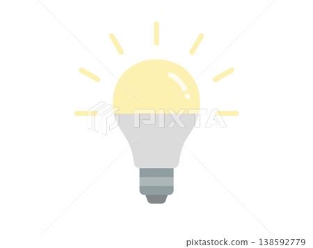 An illustration of a glowing LED light bulb icon. 138592779