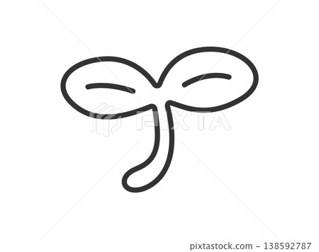 嫩芽圖示的插圖(線條畫) 嫩芽圖示的插圖(線條畫) 138592787