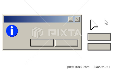 Retro pixel information dialog window interface elements Retro pixel information dialog window interface elements 138593047