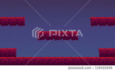 Pixel platform game level with floating platforms Pixel platform game level with floating platforms 138593049