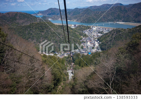 從兵庫縣豐岡市城崎溫泉的索道上眺望豐岡市。 138593333