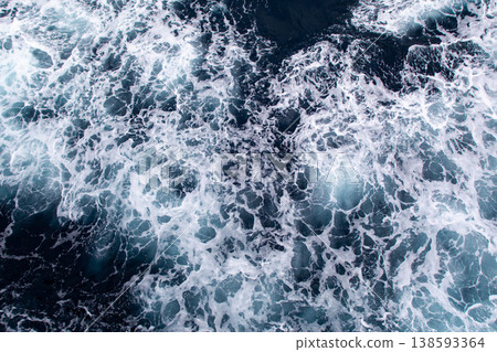 A close-up of the ocean surface where waves collide, showcasing the dynamic movement of the water. A close-up of the ocean surface where waves collide, showcasing the dynamic movement of the water. 138593364