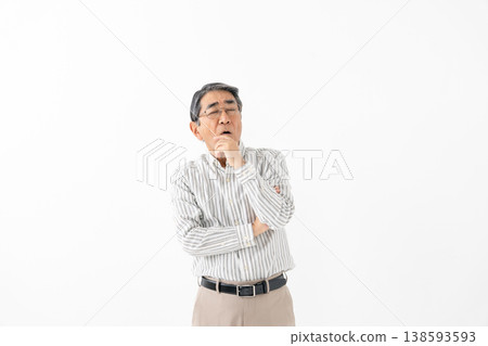 Senior man worried 138593593