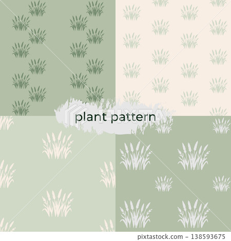 Minimal botanical patterns perfect for eco design, textile and packaging. Minimal botanical patterns perfect for eco design, textile and packaging. 138593675