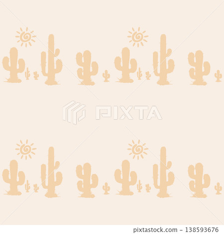 Large Cactus Pattern Bold Desert Style Large Cactus Pattern Bold Desert Style 138593676