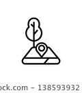 Land icon. vector.Editable stroke.linear style sign for use web design,logo.Symbol illustration. 138593932