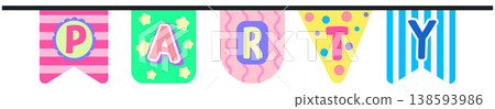 Cute Party Banner Bunting with Letters for Kids Picnic Celebration 138593986
