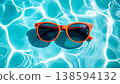 Sunglasses Floating on Blue Pool Water 138594132