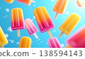 Colorful Floating Fruit Popsicles 3D Render 138594143