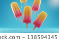 Colorful Floating Fruit Popsicles 3D Render 138594145