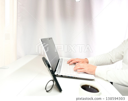 Middle-aged men working from home Middle-aged men working from home 138594303