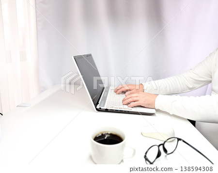 Middle-aged men working from home Middle-aged men working from home 138594308