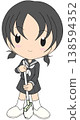 Female student holding a mop 138594352