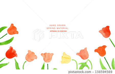 Watercolor painting. Retro-cute tulip illustration in a watercolor style. Spring vector illustration. 138594569